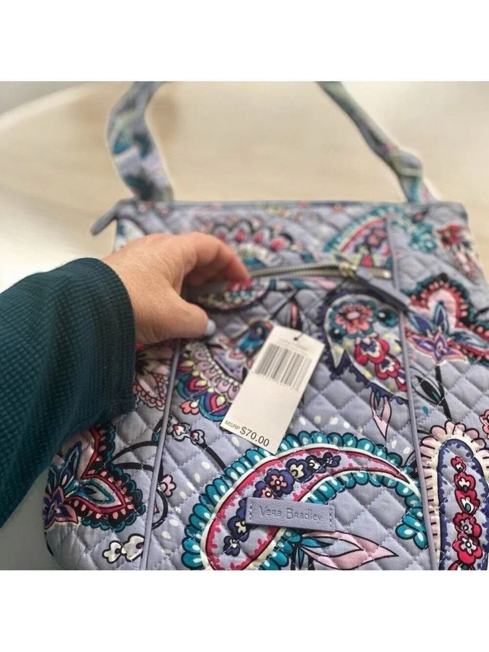 Vera Bradley Iconic Hipster Crossbody Bag Makani Paisley Quilted Purse